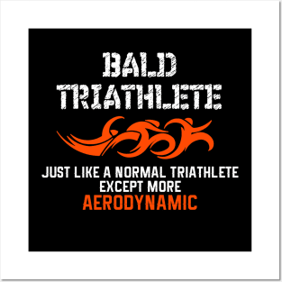 Aerodynamic Bald Triathlete Posters and Art